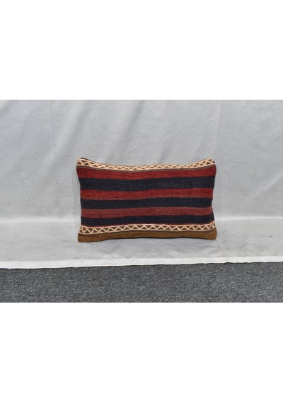 Zehra Abla Halı Yeni El Dokuma Dekoratif Lumbar Kilim Kırlent Yastık Kılıfı 6100