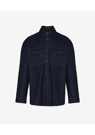 Yargıcı Erkek Denim Gömlek Koyu İndigo