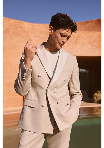 Ac&Co / Altınyıldız Classics Erkek Bej Slim Fit Dar Kesim Kırlangıç Yaka Örme Smokin Takım Bej Ac&Co / Altınyıldız Classics Erkek Bej Slim Fit Dar Kesim Kırlangıç Yaka Örme Smokin Takım Bej