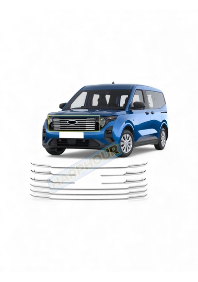 Ford Tourneo Courier Ön Panjur Kromu 8 Parça Paslanmaz Krom 2024 Ve Üzeri Uyumlu A+ Kalite
