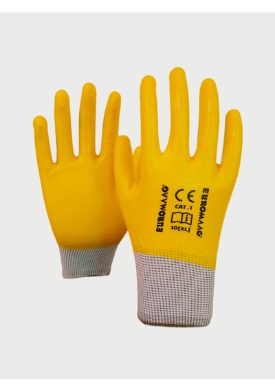 Euromaag Tam Kaplı Sarı Polyester Eldiven Xl No:10 12 Adet