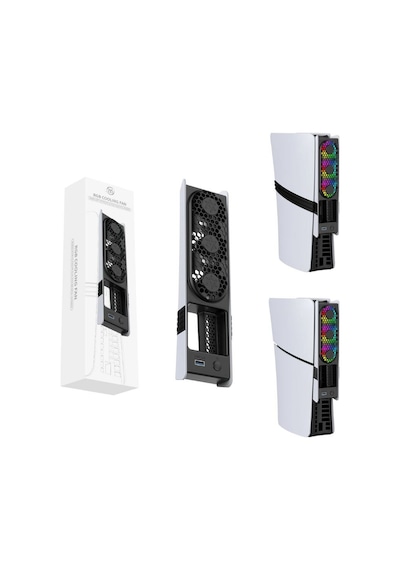Ps5 Slim Ve Pro Uyumlu Rgb Li Soğutucu Fan Jys-p5228