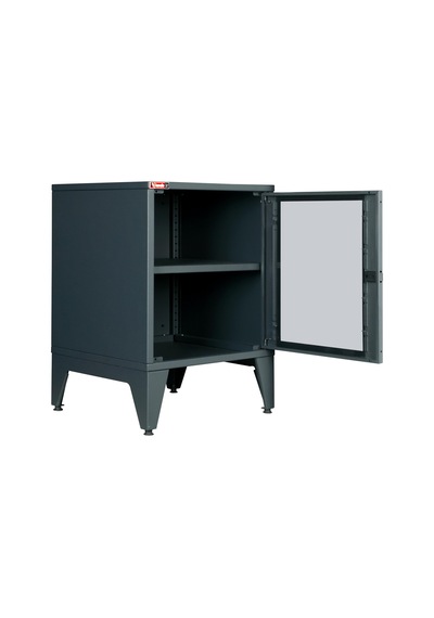Lande - Ziglat 655 - Metal Dolap - Cam Kapılı - Antrasit Gri. Gri