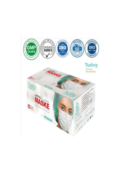 Care Tek Kullanımlık Üç Katlı Cerrahi Maske Telli 2'li 100 Adet Ymr01