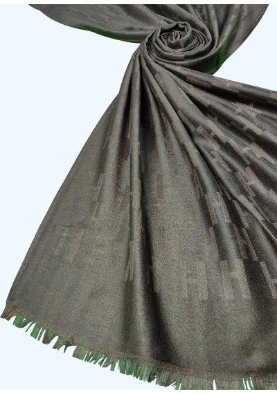 Mim Eşarp Işıl İpek - H Desen Kaşmir İpek Şal 75x190 Cm Acı Kahve
