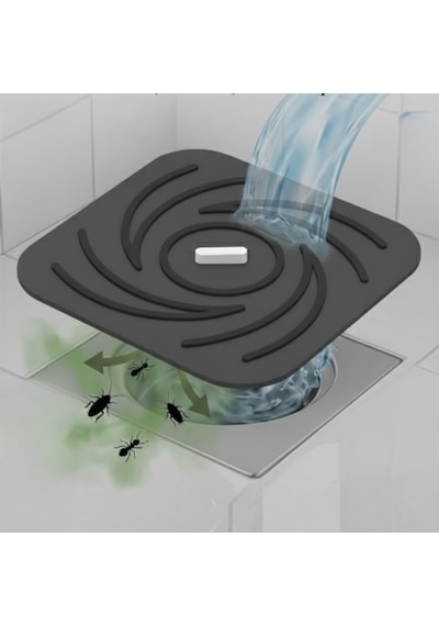 Kötü Koku Böcek Önleyici Gider Tıpası Lavabo Balkon Tuvalet Gider Kapatıcı Kapak Silikon Gri-g