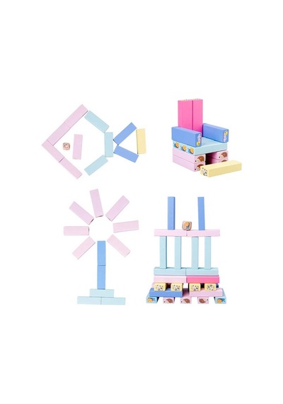 Ahşap Renkli 51 Parça Jenga