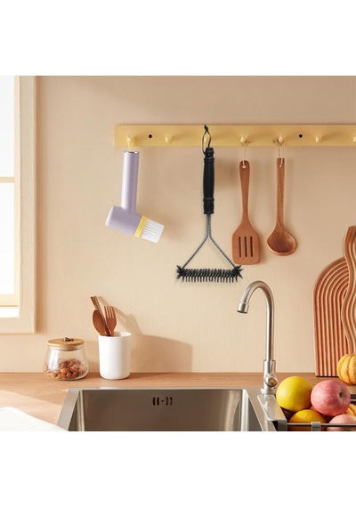 Bbtcxjs 2 Adet Izgara Fırçası, Izgara Fırçası, 30 Cm Paslanmaz Çelik Izgara Temizleme Fırçası, Üçgen 360