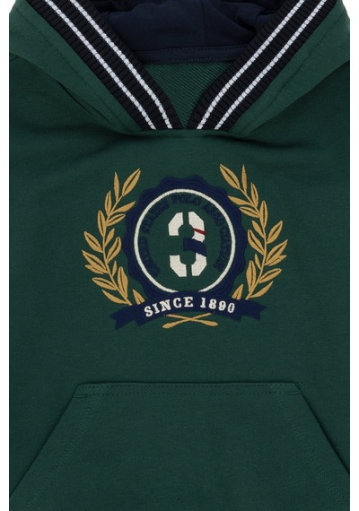 U.S. Polo Assn. Erkek Çocuk Koyu Yeşil Kapüşonlu Sweatshirt 50290759-VR079 U.S. Polo Assn. Erkek Çocuk Koyu Yeşil Kapüşonlu Sweatshirt 50290759-VR079