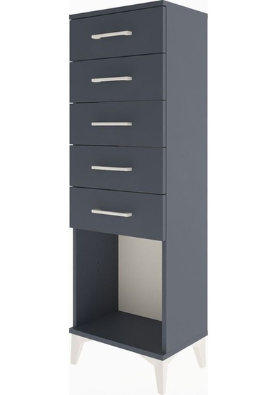 Arges Dolap 5 Çekmeceli 44x30x134 Antrasit-antrasit Antrasit Arges Dolap 5 Çekmeceli 44x30x134 Antrasit-antrasit Antrasit