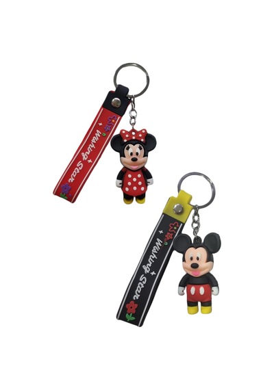 2 Li Anahtarlık Seti Mickey Mouse + Minnie Mouse - Mini Fare Miki Fare Anahtarlık Sevgili Anahtarlık