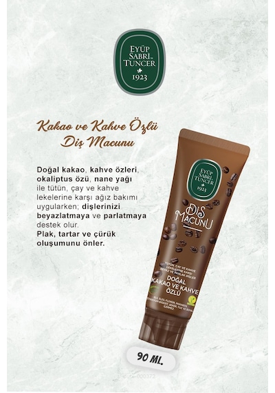Eyüp Sabri Tuncer Doğal Kakao Özlü Diş Macunu 4 x 90 ML