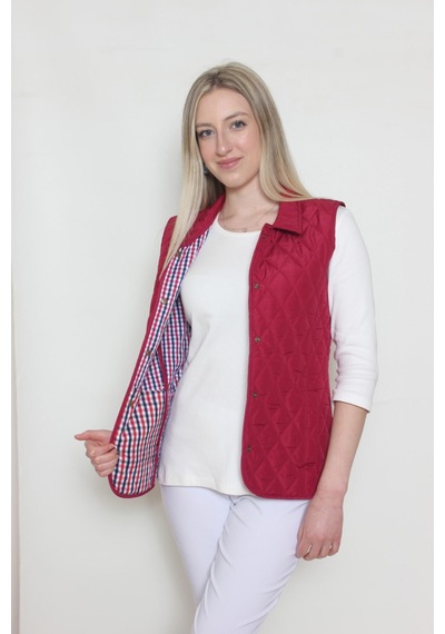 CottonCool Kadın Kapitone Yelek Bordo