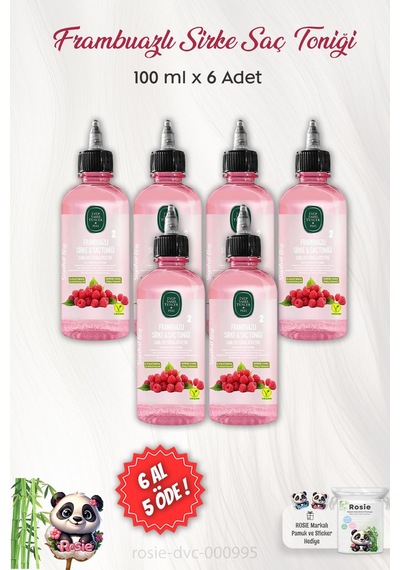 Eyüp Sabri Tuncer Frambuazlı Sirke Saç Toniği 6 x 100 ML + Rosia Pamuk