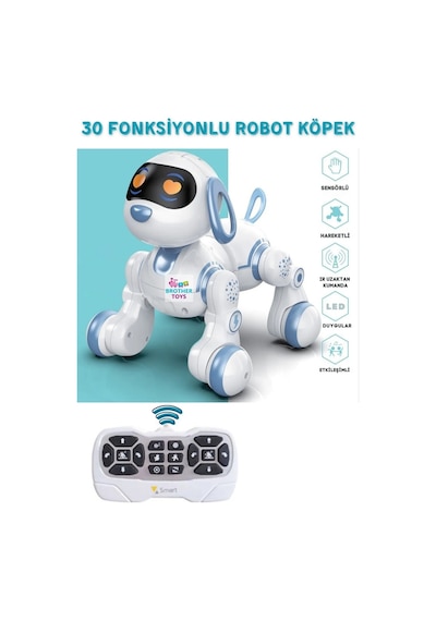 Uzaktan Kumandalı 30 Fonksiyon Akıllı İnteraktif Öğretici Robot Oyuncak Köpek Köpek