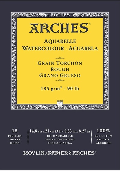 Arches Sulu Boya Blok Defter Rough 185g 15 Yaprak 14.8x21