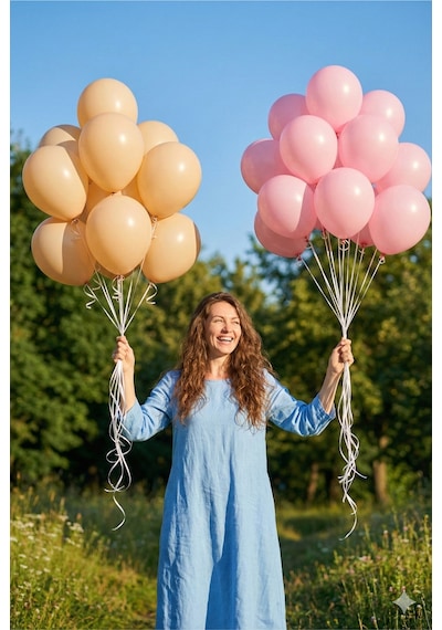 Pastel Balon 11 İnc 28 Cm Doğum Günü Parti Malzemeleri 10 Adet Bej
