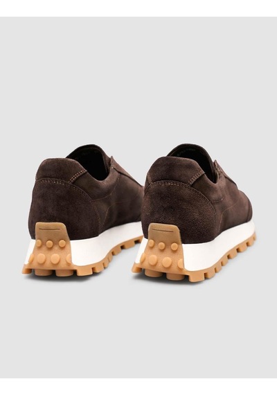 Hakiki Süet Deri Kahverengi Kürk Astarlı Kışlık Kadın Sneaker Kahverengi