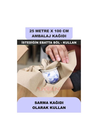 100 Cm X 25 Metre Bobin Kraft Rengi Ambalaj Kağıdı, Ev Eşyası, Çeyiz, Hediye, Ürün Paketleme 25 Adet