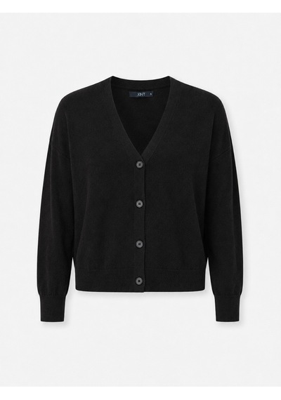 Xint Siyah Slim Fit Açık V Yaka Pamuk Hırka 850832