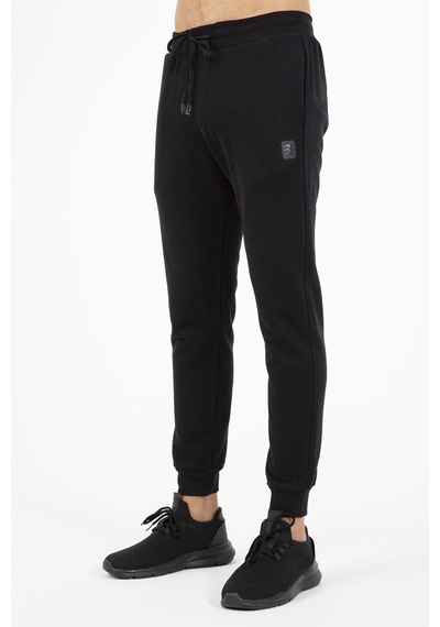 Maraton Sportswear Regular Erkek Ribana Paça Basic Siyah Eşofman Altı 21381-siyah Siyah