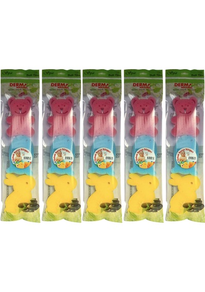 Derma Naturel 3 Lü Renkli Bebek Banyo Süngeri 5 Li Set Derma Naturel 3 Lü Renkli Bebek Banyo Süngeri 5 Li Set
