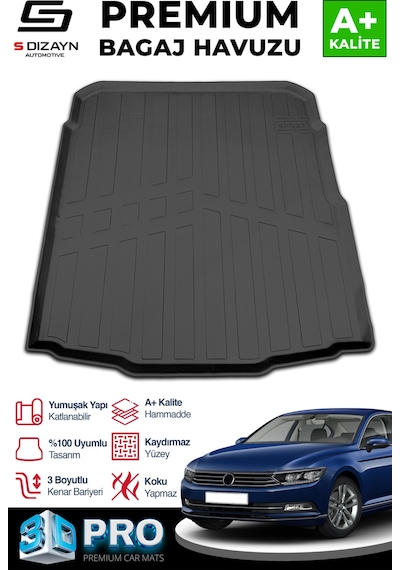 S-dizayn Vw Passat B8 3d Pro Bagaj Havuzu 2015-2023 A+ Kalite