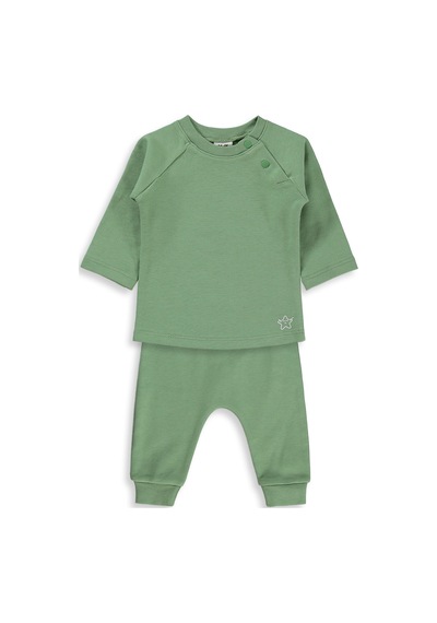 Civil Baby Yıldız Nakışlı 3-18 Ay Takım - Haki Soft Haki