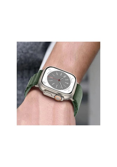 İos Watch Uyumlu 42mm Mountain Kordon - Beyaz-kırmızı