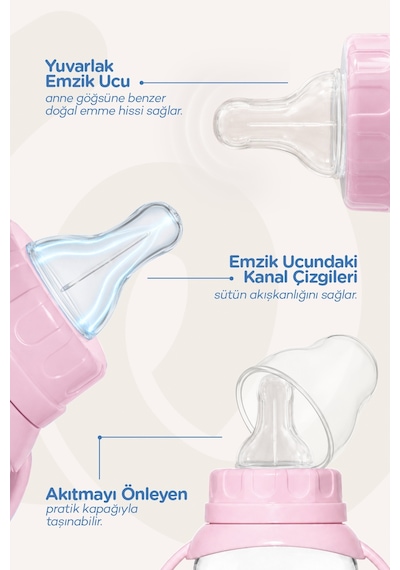 Wee Baby Klasik Kulplu PP Biberon 150 ML Pembe
