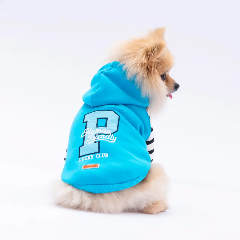 Turkuaz Lucky Club Kedi Köpek Hoodie