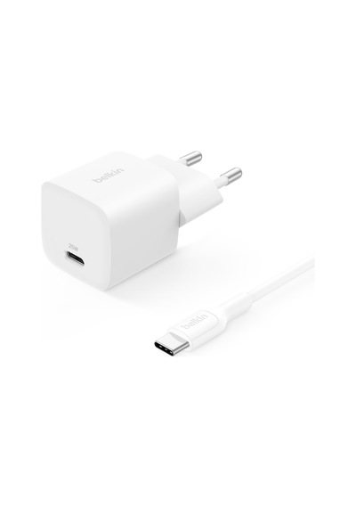 Belkin Wca012kq1mwh-b6 Boostcharge 25w Usb-c Hızlı Şarj Adaptörü + Usb-c To Usb-c Kablo 1m - Beyaz