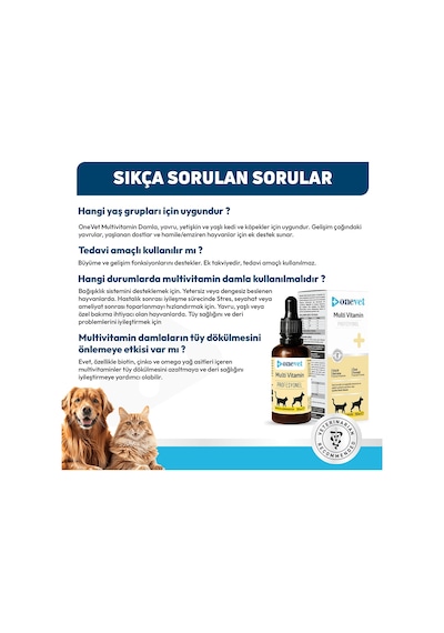 Onevet Multi Vitamin Damla 50 Ml Kedi ve Köpekler İçin Günlük Vitamin Desteği