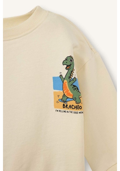 Defacto Oversize Sırt Baskılı Sweatshirt Erkek Bebek G7485a526sper78 Ekru-er78