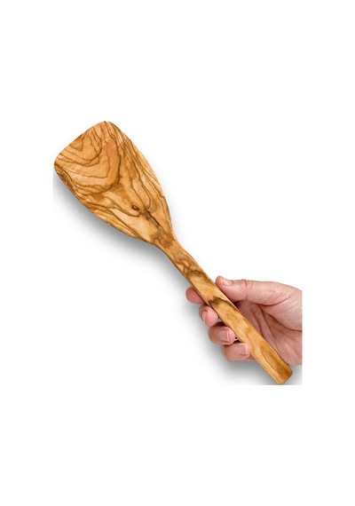 Zeytin Ağacı El Yapımı 12 İnç Spatula. Kızartma, Çevirme Ve Karıştırma İçin Doğal, Kavisli Spatula. Biftek V Diğer