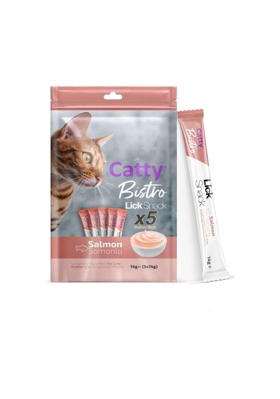 Catty Bistro Somonlu Yetişkin Kedi Krema Ödülü 5 X 14 Gr