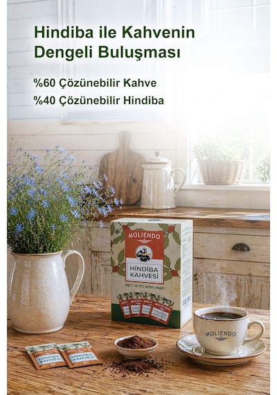 Moliendo Hindiba Kahvesi 60 Tek İçimlik Paket 120 G Çözünebilir