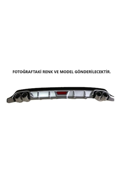 Volkswagen Bora Uyumlu Body Kit Difüzör 4 Çıkış Yuvarlak Gri Model 1