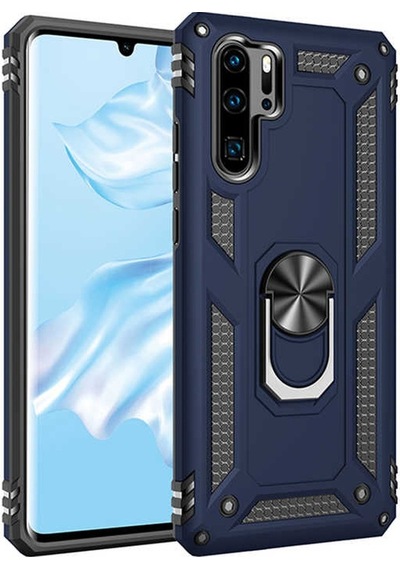 Huawei P30 Pro Kılıf Sofya Yüzüklü Standlı Zırhlı Silikon Kılıf