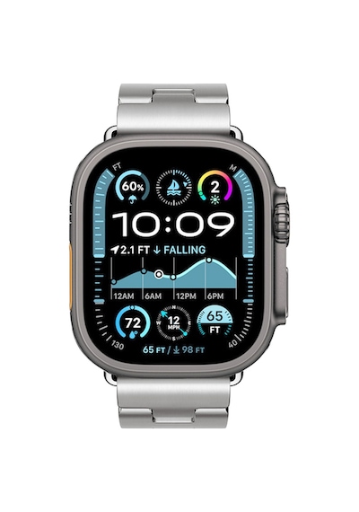Apple Uyumlu  Watch  Ultra 49mm Zore Krd-125 Metal Kordon Strap Kayış-siyah