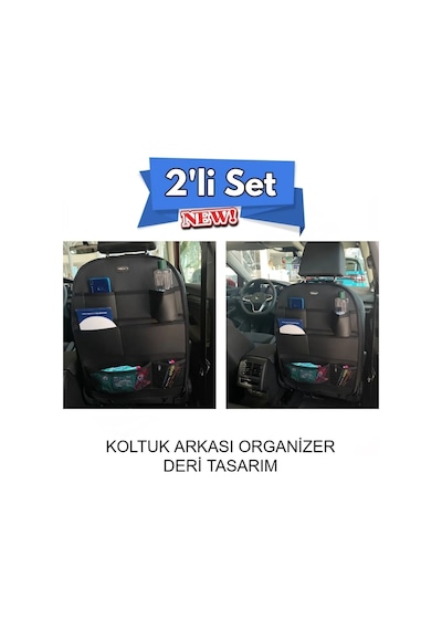 Lada Niva Deri Koltuk Arkası Düzenleyici Koruyucu Siyah 2 Adet Fs