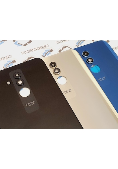 Tkgz - Mate 20 Lite Arka Pil Batarya Kapağı (Cam Kamera Lensi) (275885748) Mavi