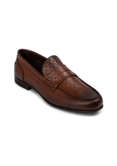Deery Hakiki Deri Taba Rengi Erkek Loafer Ayakkabı - 01978mtbac03 Taba