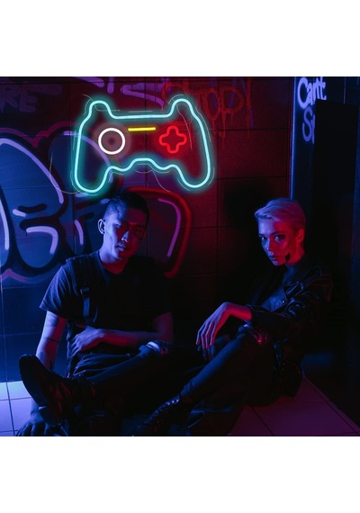 Oyun Usb Neon Tabelası 15,7 X 11 İnç Neon Işıklar Erkek Yatak Odası Serin Oda Dekor Bar İşaretleri Duvar Led Neon Tabelalar Usb Led Duvar İşareti Duvar Dekoru İçin Beyaz, Sarı, Mavi