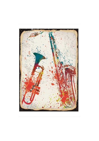 Bedeko Üflemeli Çalgılar Art Mdf Poster 35 Cm X 50 Cm