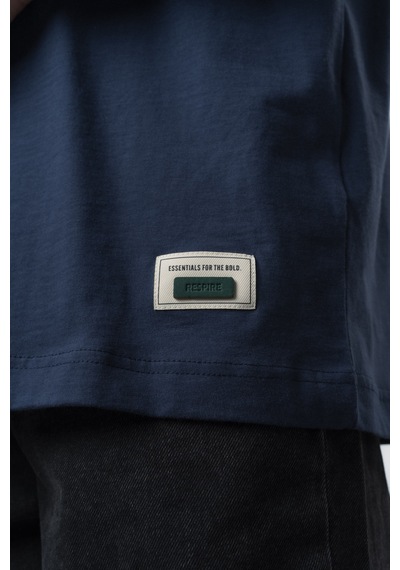 Respire Erkek No Port Baskılı Oversize T-shirt Lacivert