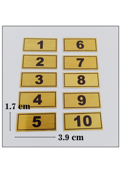 Posta Kutusu Numarası 3,9 Cm X 1,7 Cm 1-10 Adet Yapışkanlı Numara
