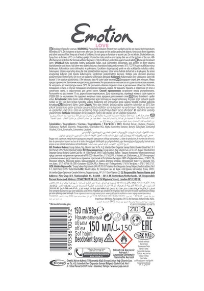 Emotion Love Kadın Sprey Deodorant  3 x 150 ML