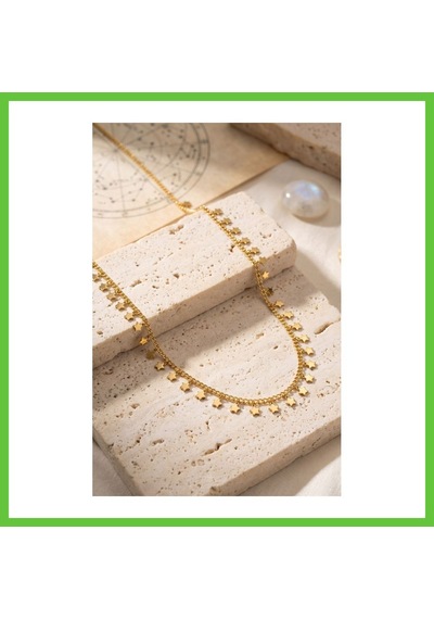 Bezos Gold Renk Yıldız Pul Model 60 Cm Kadın Kolye Dmc