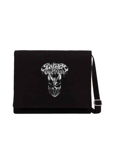 Slaughter To Prevail Silvermask Text Siyah Kanvas Postacı Çantası